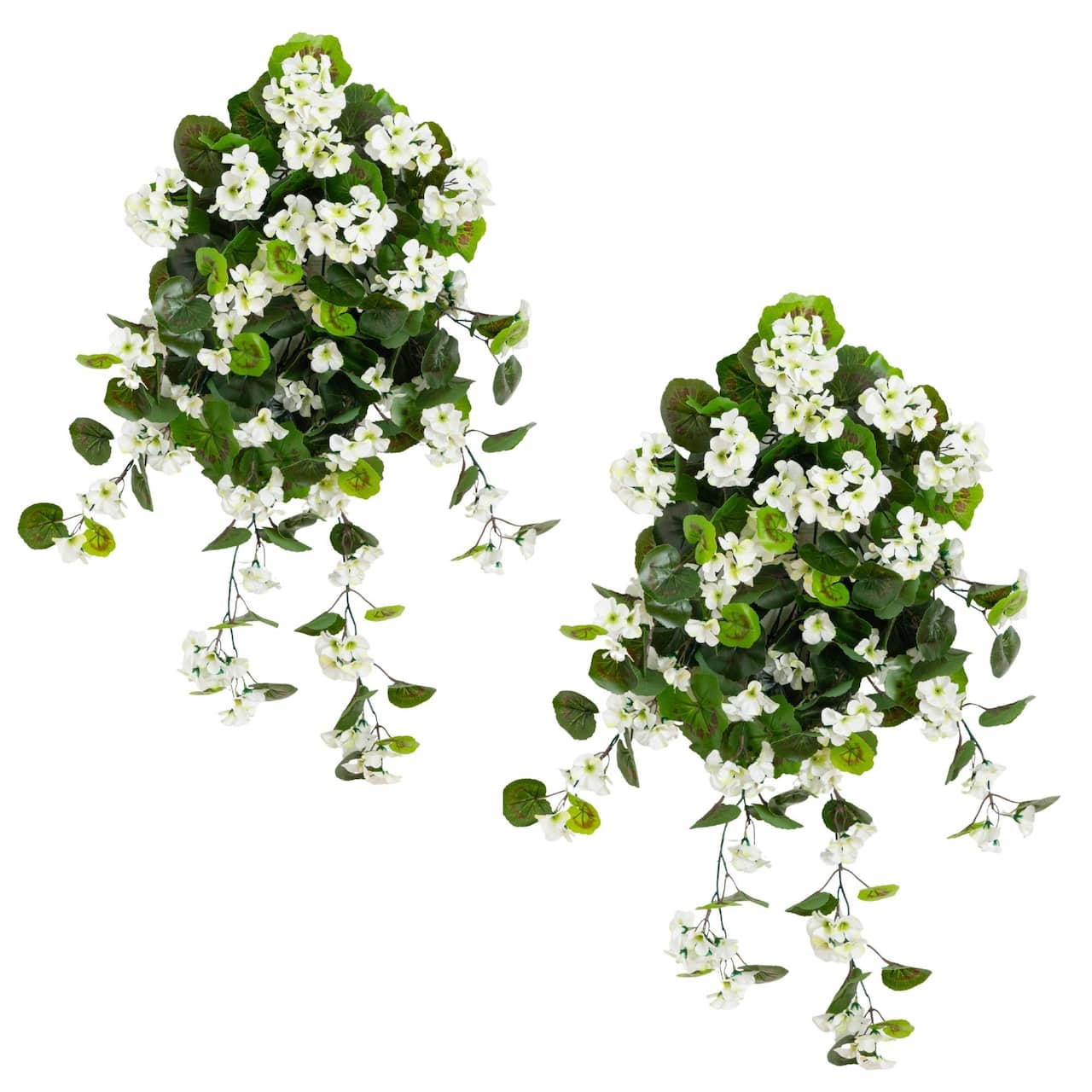 29" UV Resistant Artificial Geranium Hanging Plants, 2ct.